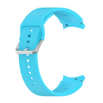 Cinturino di ricambio per cinturino con fibbia rotonda in silicone argento, Silver Round Buckle