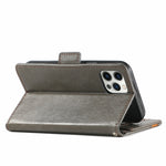 CustodiaNeo Business Custodia in pelle PU con doppia fibbia magnetica con giunzione orizzontale con supporto, slot per carte e portafoglio, For iPhone 13 Pro