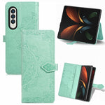 Custodia in pelle con motivo mandala in rilievo per PC + TPU orizzontale con supporto e slot per schede, For Samsung Galaxy Z Fold3 5G