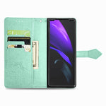 Custodia in pelle con motivo mandala in rilievo per PC + TPU orizzontale con supporto e slot per schede, For Samsung Galaxy Z Fold3 5G