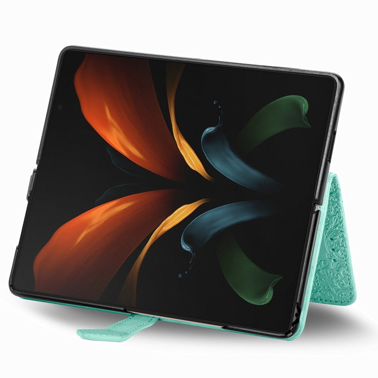 Custodia in pelle con motivo mandala in rilievo per PC + TPU orizzontale con supporto e slot per schede, For Samsung Galaxy Z Fold3 5G