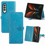 Custodia in pelle con motivo mandala in rilievo per PC + TPU orizzontale con supporto e slot per schede, For Samsung Galaxy Z Fold3 5G
