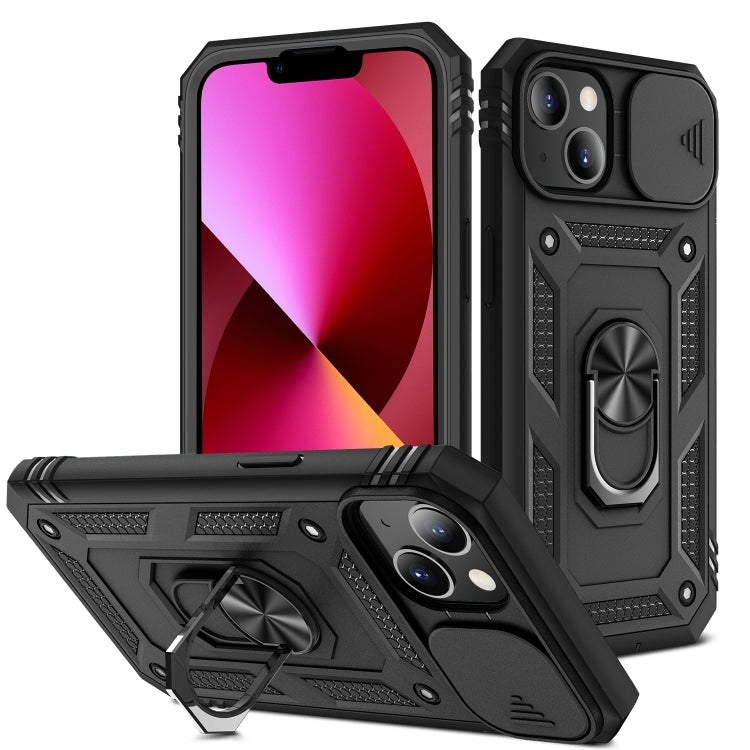 Cover per fotocamera scorrevole Custodia protettiva in TPU + PC con supporto girevole a 360 gradi e slot per schede, For iPhone 13 mini, For iPhone 13, For iPhone 13 Pro, For iPhone 13 Pro Max