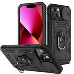 Cover per fotocamera scorrevole Custodia protettiva in TPU + PC con supporto girevole a 360 gradi e slot per schede, For iPhone 13 mini, For iPhone 13, For iPhone 13 Pro, For iPhone 13 Pro Max