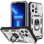 Cover per fotocamera scorrevole Custodia protettiva in TPU + PC con supporto girevole a 360 gradi e slot per schede, For iPhone 13 mini, For iPhone 13, For iPhone 13 Pro, For iPhone 13 Pro Max