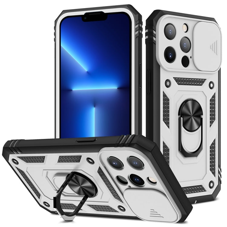 Cover per fotocamera scorrevole Custodia protettiva in TPU + PC con supporto girevole a 360 gradi e slot per schede, For iPhone 13 mini, For iPhone 13, For iPhone 13 Pro, For iPhone 13 Pro Max