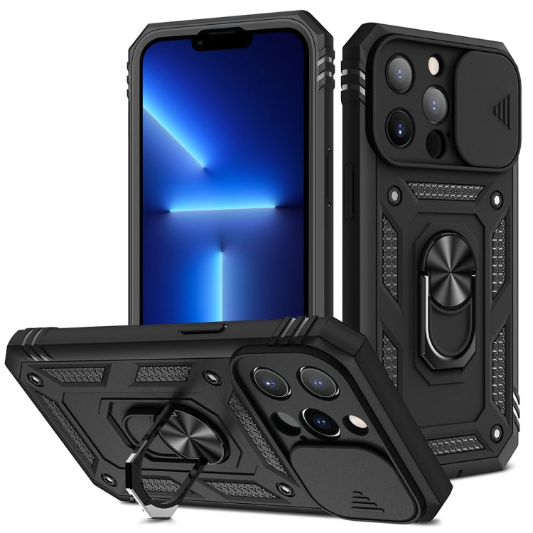 Cover per fotocamera scorrevole Custodia protettiva in TPU + PC con supporto girevole a 360 gradi e slot per schede, For iPhone 13 mini, For iPhone 13, For iPhone 13 Pro, For iPhone 13 Pro Max