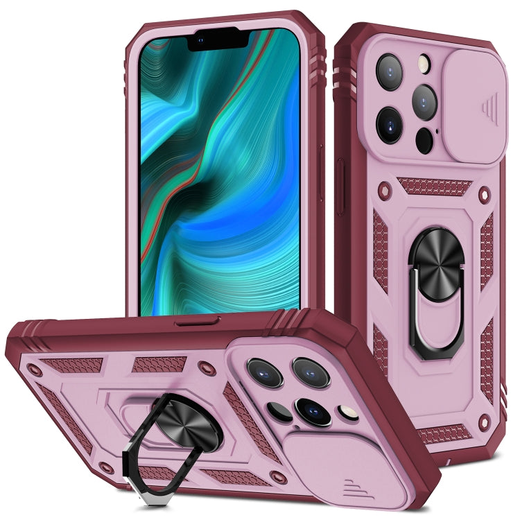 Cover per fotocamera scorrevole Custodia protettiva in TPU + PC con supporto girevole a 360 gradi e slot per schede, For iPhone 13 mini, For iPhone 13, For iPhone 13 Pro, For iPhone 13 Pro Max