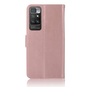 Campanella a vento con motivo gufo goffrato custodia orizzontale in pelle con supporto e slot per carte e portafoglio, For Xiaomi Redmi 10