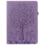 Custodia in pelle PU con stampa orizzontale a stampa pressata con motivo ad albero e cervo con supporto e slot per schede e funzione Sleep / Wake-up, For iPad Air 2020 / Pro 11 2020, For iPad Pro 10.5 2017 / 10.2 2019, For iPad 9.7 2018/2017/Air 2/Air ...