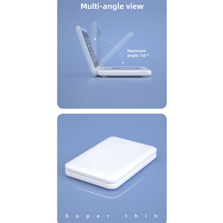 Caricabatterie wireless pieghevole 15W con calendario e sveglia
