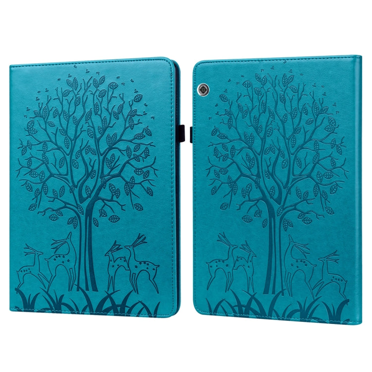 Custodia in pelle PU a vibrazione orizzontale con stampa pressata con motivo ad albero e cervo con supporto e slot per schede, For Huawei MediaPad T5, For Lenovo Tab M8 8505X 8.0, For Lenovo M10 Plus / M10 FHD REL, For Lenovo M10 TB-X505L