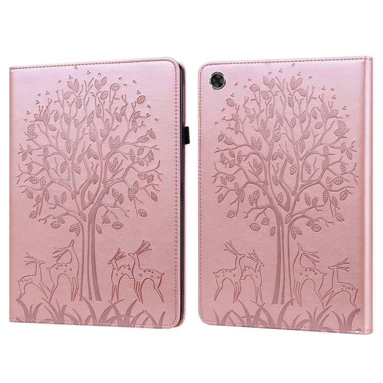 Custodia in pelle PU a vibrazione orizzontale con stampa pressata con motivo ad albero e cervo con supporto e slot per schede, For Huawei MediaPad T5, For Lenovo Tab M8 8505X 8.0, For Lenovo M10 Plus / M10 FHD REL, For Lenovo M10 TB-X505L