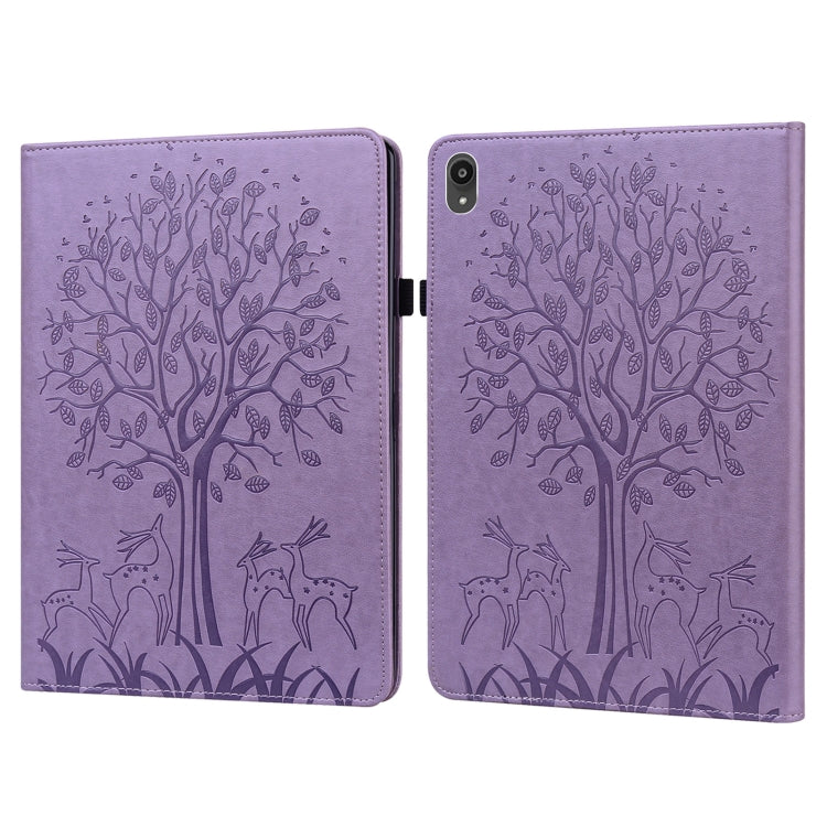 Custodia in pelle PU a vibrazione orizzontale con stampa pressata con motivo ad albero e cervo con supporto e slot per schede, For Lenovo Tab P11 2020 / P11 Plus 2021, For Lenovo Tab M10 HD Gen 2, For Samsung Galaxy Tab A 10.1 2019                     ...