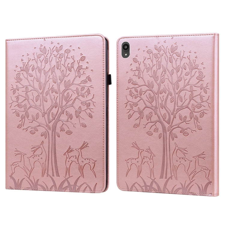 Custodia in pelle PU a vibrazione orizzontale con stampa pressata con motivo ad albero e cervo con supporto e slot per schede, For Lenovo Tab P11 2020 / P11 Plus 2021, For Lenovo Tab M10 HD Gen 2, For Samsung Galaxy Tab A 10.1 2019                     ...
