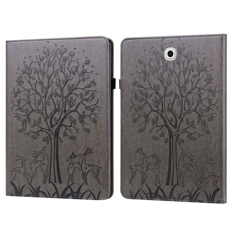Custodia in pelle PU a vibrazione orizzontale con stampa pressata con motivo ad albero e cervo con supporto e slot per schede, For Samsung Galaxy Tab S2 9.7, For Samsung Galaxy Tab A 8.0 2019, For Samsung Galaxy Tab S8 / Galaxy Tab S7 SM-T870          ...