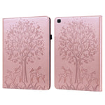Custodia in pelle PU a vibrazione orizzontale con stampa pressata con motivo ad albero e cervo con supporto e slot per schede, For Samsung Galaxy Tab S2 9.7, For Samsung Galaxy Tab A 8.0 2019, For Samsung Galaxy Tab S8 / Galaxy Tab S7 SM-T870          ...