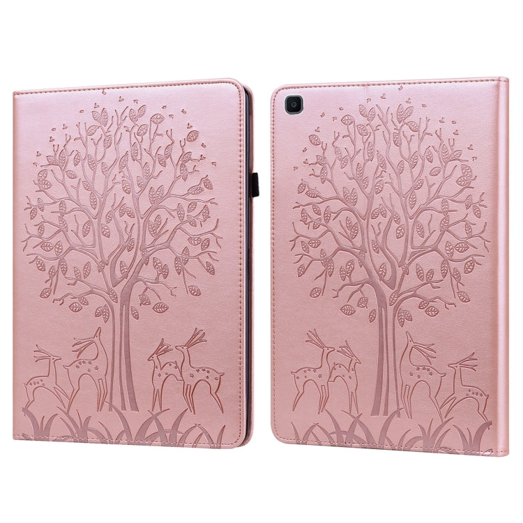 Custodia in pelle PU a vibrazione orizzontale con stampa pressata con motivo ad albero e cervo con supporto e slot per schede, For Samsung Galaxy Tab S2 9.7, For Samsung Galaxy Tab A 8.0 2019, For Samsung Galaxy Tab S8 / Galaxy Tab S7 SM-T870          ...