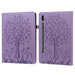 Custodia in pelle PU a vibrazione orizzontale con stampa pressata con motivo ad albero e cervo con supporto e slot per schede, For Samsung Galaxy Tab S2 9.7, For Samsung Galaxy Tab A 8.0 2019, For Samsung Galaxy Tab S8 / Galaxy Tab S7 SM-T870          ...