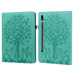 Custodia in pelle PU a vibrazione orizzontale con stampa pressata con motivo ad albero e cervo con supporto e slot per schede, For Samsung Galaxy Tab S2 9.7, For Samsung Galaxy Tab A 8.0 2019, For Samsung Galaxy Tab S8 / Galaxy Tab S7 SM-T870          ...