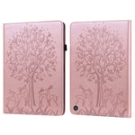 Custodia in pelle PU a vibrazione orizzontale con stampa pressata con motivo ad albero e cervo con supporto e slot per schede, For Samsung Galaxy Tab S2 9.7, For Samsung Galaxy Tab A 8.0 2019, For Samsung Galaxy Tab S8 / Galaxy Tab S7 SM-T870          ...