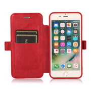 Push Window Doppia fibbia PU + custodia in pelle a vibrazione orizzontale in silicone con supporto e slot per schede, For iPhone 8 Plus & 7 Plus, For iPhone SE 2022 / SE 2020 & 8 & 7, For iPhone X & XS, For iPhone XR