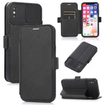 Custodia portafoglio in pelle e silicone per iPhone XR
