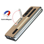 Custodia protettiva in pelle con texture Litchi con supporto e slot per penna, For Samsung Galaxy Z Fold3 5G