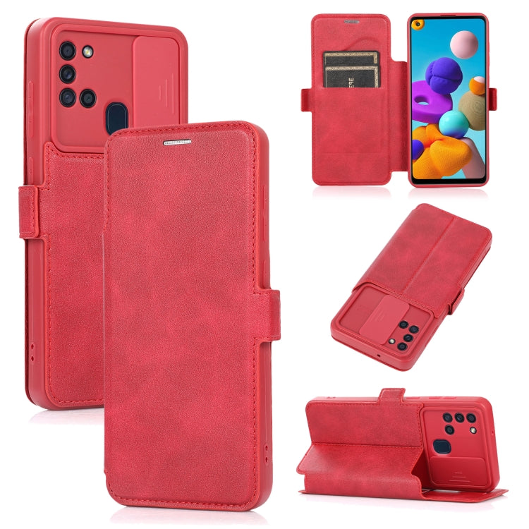 Push Window Doppia fibbia PU + custodia in pelle a vibrazione orizzontale in silicone con supporto e slot per schede, For Samsung Galaxy A21s, For Samsung Galaxy A52 5G / 4G, For Samsung Galaxy A71, For Samsung Galaxy Note20                            ...