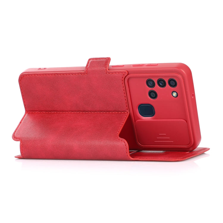 Push Window Doppia fibbia PU + custodia in pelle a vibrazione orizzontale in silicone con supporto e slot per schede, For Samsung Galaxy A21s, For Samsung Galaxy A52 5G / 4G, For Samsung Galaxy A71, For Samsung Galaxy Note20                            ...