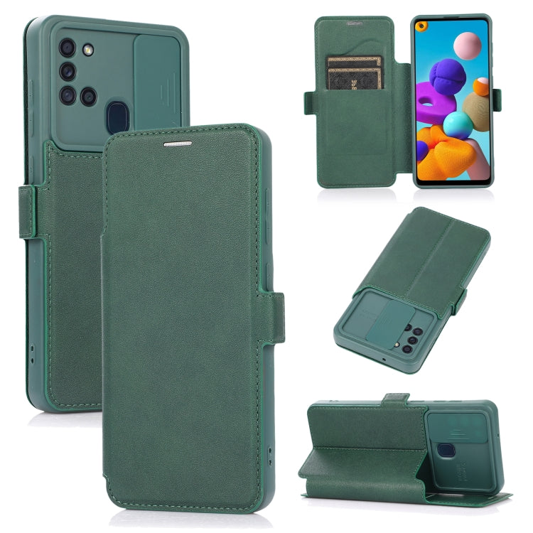 Push Window Doppia fibbia PU + custodia in pelle a vibrazione orizzontale in silicone con supporto e slot per schede, For Samsung Galaxy A21s, For Samsung Galaxy A52 5G / 4G, For Samsung Galaxy A71, For Samsung Galaxy Note20                            ...