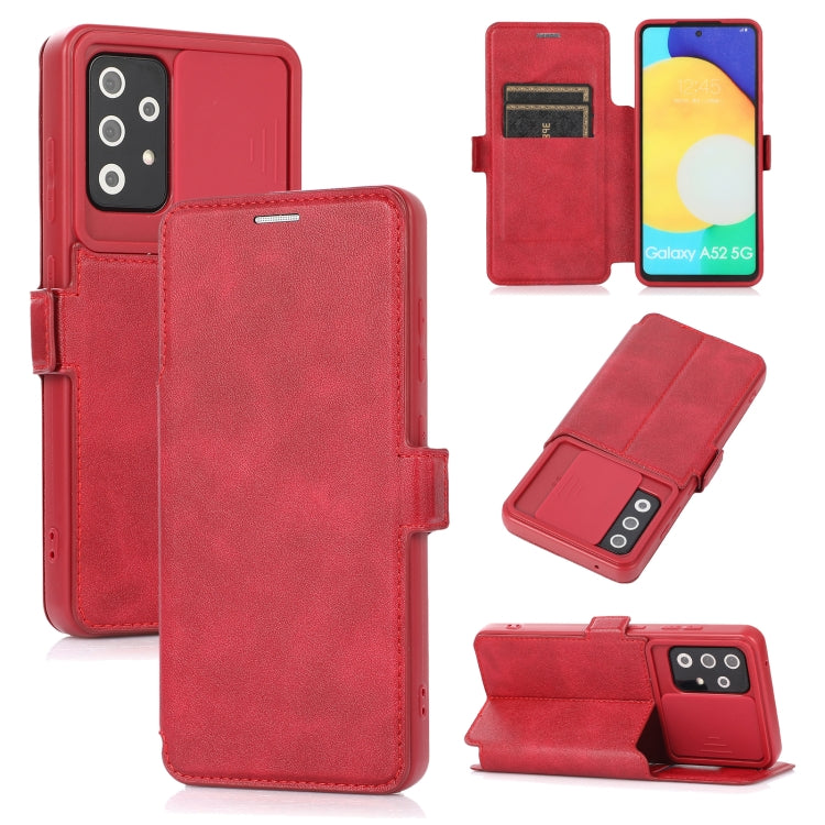 Push Window Doppia fibbia PU + custodia in pelle a vibrazione orizzontale in silicone con supporto e slot per schede, For Samsung Galaxy A21s, For Samsung Galaxy A52 5G / 4G, For Samsung Galaxy A71, For Samsung Galaxy Note20                            ...