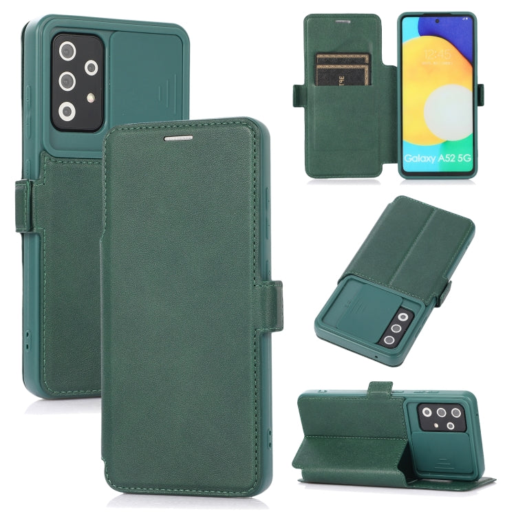 Push Window Doppia fibbia PU + custodia in pelle a vibrazione orizzontale in silicone con supporto e slot per schede, For Samsung Galaxy A21s, For Samsung Galaxy A52 5G / 4G, For Samsung Galaxy A71, For Samsung Galaxy Note20                            ...