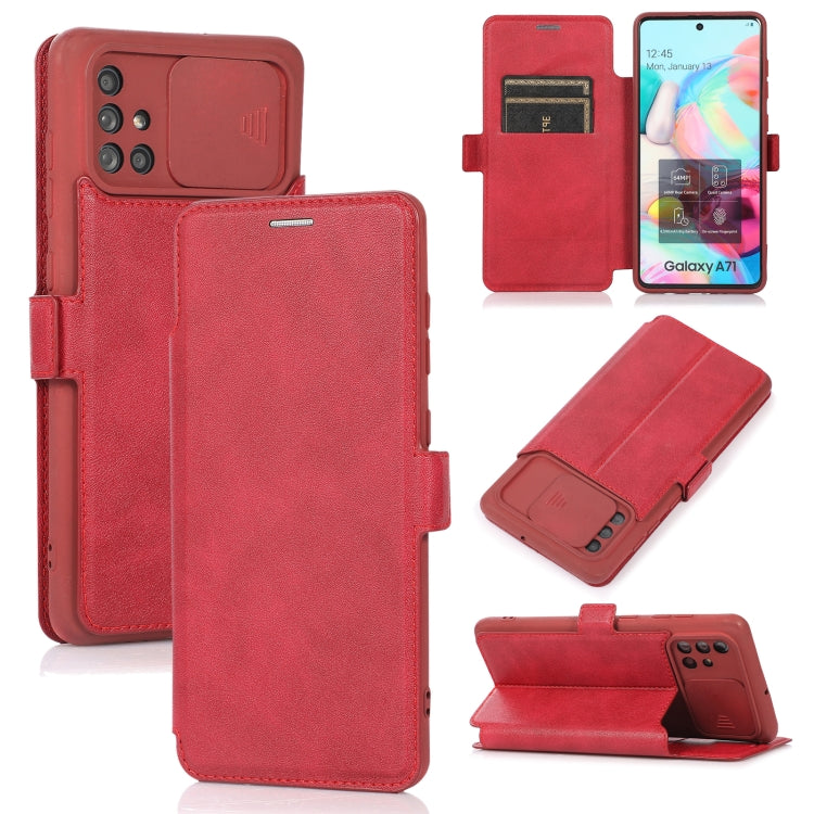Push Window Doppia fibbia PU + custodia in pelle a vibrazione orizzontale in silicone con supporto e slot per schede, For Samsung Galaxy A21s, For Samsung Galaxy A52 5G / 4G, For Samsung Galaxy A71, For Samsung Galaxy Note20                            ...