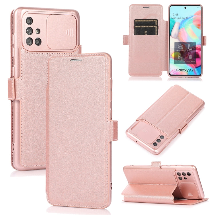 Push Window Doppia fibbia PU + custodia in pelle a vibrazione orizzontale in silicone con supporto e slot per schede, For Samsung Galaxy A21s, For Samsung Galaxy A52 5G / 4G, For Samsung Galaxy A71, For Samsung Galaxy Note20                            ...