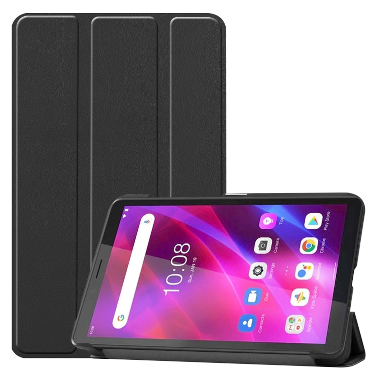 Custer Texture custodia orizzontale in pelle flip con supporto a tre pieghe, For Lenovo Tab M7 3rd Gen