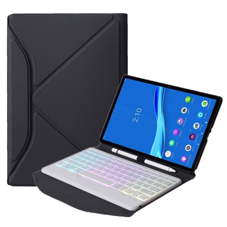 BM10S Backlight Edition Diamond Texture Custodia in pelle per tastiera Bluetooth staccabile con slot per penna e supporto posteriore triangolare, For Lenovo Smart Tab M10 HPD Plus TB-X606F 10.3 inch                                                      ...
