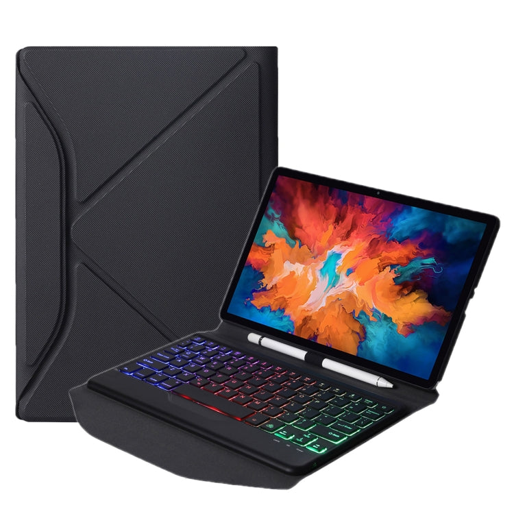 BM10S Backlight Edition Diamond Texture Custodia in pelle per tastiera Bluetooth staccabile con slot per penna e supporto posteriore triangolare, For Lenovo Smart Tab M10 HPD Plus TB-X606F 10.3 inch                                                      ...
