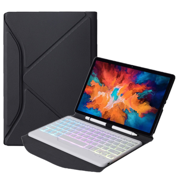BM10S Backlight Edition Diamond Texture Custodia in pelle per tastiera Bluetooth staccabile con slot per penna e supporto posteriore triangolare, For Lenovo Smart Tab M10 HPD Plus TB-X606F 10.3 inch                                                      ...