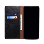Custodia in pelle a vibrazione orizzontale con texture Crazy Horse cerata semplice con slot per schede e supporto, For OPPO Realme C21Y