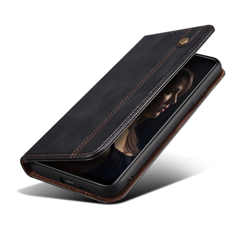 Custodia in pelle a vibrazione orizzontale con texture Crazy Horse cerata semplice con slot per schede e supporto, For OPPO Realme C21Y