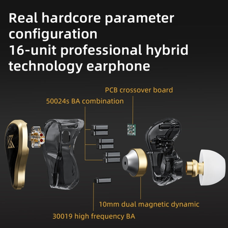 KZ ZAS Auricolare cablato in-ear con anello in ferro da 16 unità,, ZAS Standard Version(White), ZAS Standard Version(Black), ZAS Mic Version(White), ZAS Mic Version(Black)