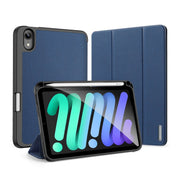 DUX DUCIS Domo Series Custodia a vibrazione orizzontale magnetica in TPU + pelle PU con supporto a tre pieghe e slot per penna, For iPad mini 7 / mini 6