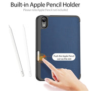 DUX DUCIS Domo Series Custodia a vibrazione orizzontale magnetica in TPU + pelle PU con supporto a tre pieghe e slot per penna, For iPad mini 7 / mini 6