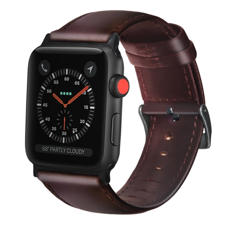 Cinturino per cinturino in vera pelle cerata ad olio, For Apple Watch Series 8&7 41mm / SE 2&6&SE&5&4 40mm / 3&2&1 38mm, For Apple Watch Series 7 41mm / 6 & SE & 5 & 4 40mm / 3 & 2 & 1 38mm                                                               ...