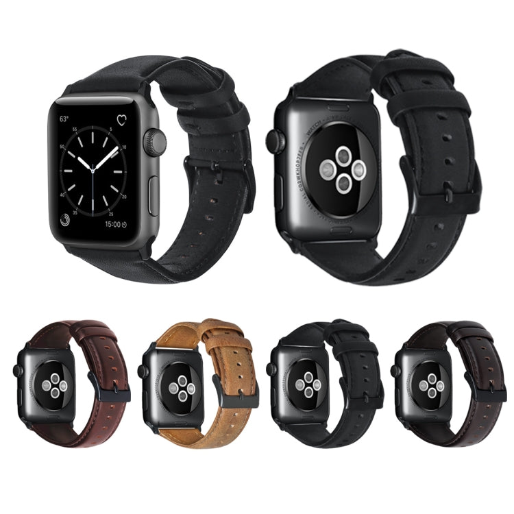 Cinturino per cinturino in vera pelle cerata ad olio, For Apple Watch Series 8&7 41mm / SE 2&6&SE&5&4 40mm / 3&2&1 38mm, For Apple Watch Series 7 41mm / 6 & SE & 5 & 4 40mm / 3 & 2 & 1 38mm                                                               ...