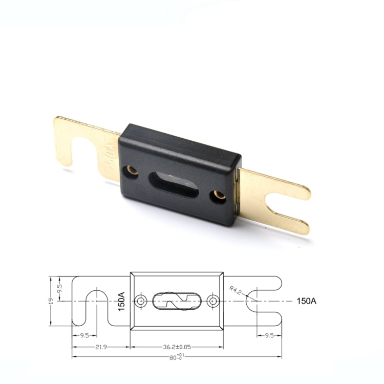 Fusibile ANL per auto a forcella grande placcato in oro da 5 pezzi 150A, 150A