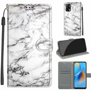 Custodia in pelle PU a vibrazione orizzontale con chiusura magnetica a disegno colorato di tensione con supporto e slot per schede, For OPPO F19 / A74 4G