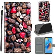 Custodia in pelle PU a vibrazione orizzontale con chiusura magnetica a disegno colorato di tensione con supporto e slot per schede, For OPPO F19 / A74 4G