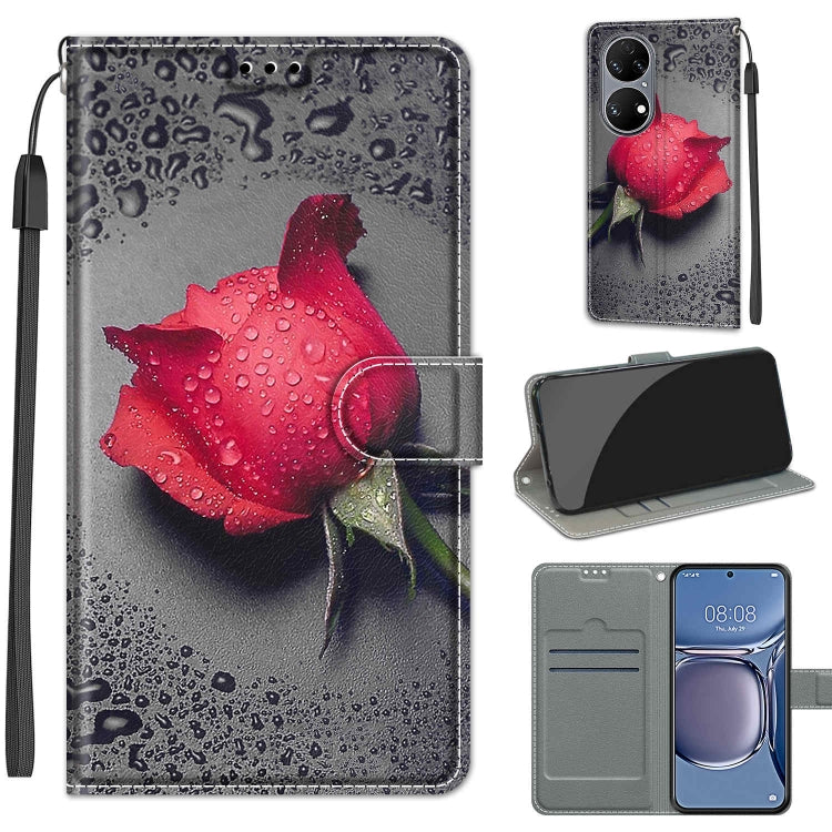 Custodia in pelle PU con chiusura magnetica per Huawei P50